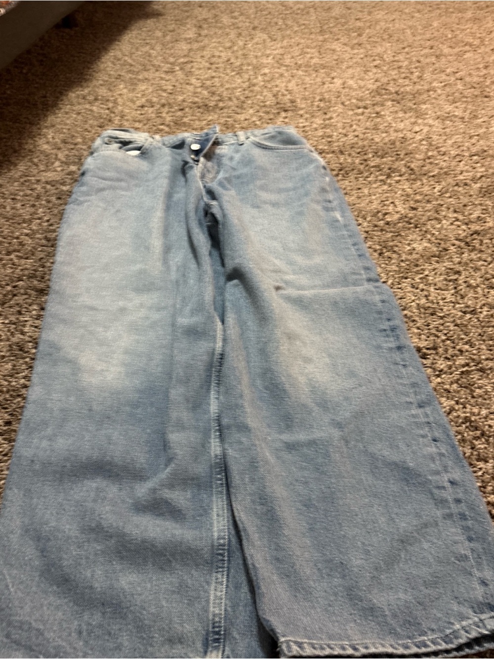 We The Free Light Blue Denim Jeans - Casual Wide Leg